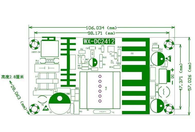 Placa De Fuente De Alimentación Conmutada DC 36V 7A, Transformador