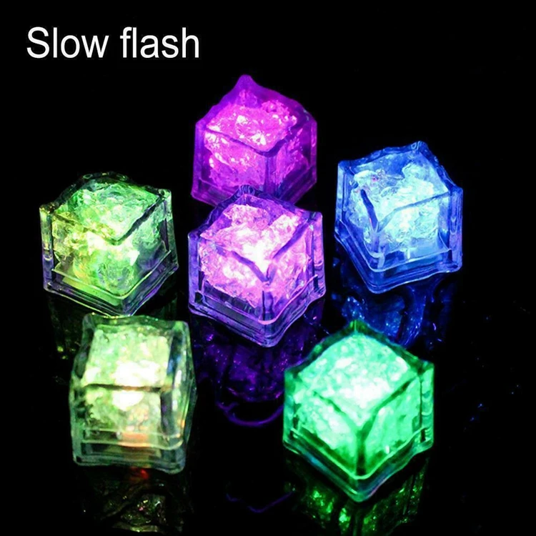 Schimer 12 Pezzi di Cubetti di Ghiaccio Illuminati, Cubetti di Ghiaccio a LED Multicolore per Bevande con Luci Che Cambiano, di Ghiaccio Lampeggiante Riutilizzabile per
