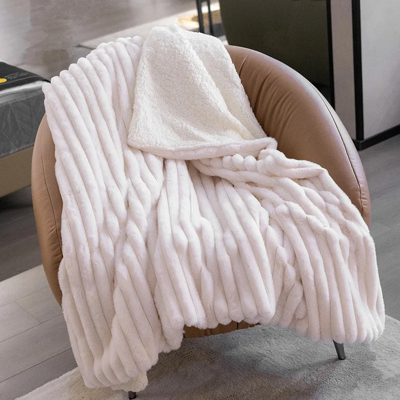 Winter Bubble Plush Blankets Wholesale Double Sided Thickened Luxury