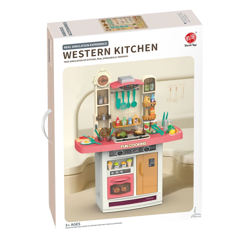 Simulation Big Kitchen Set Cooking Game Pretend Play Kitchen Food Toys  Cooking Set for Kids Girls Boys