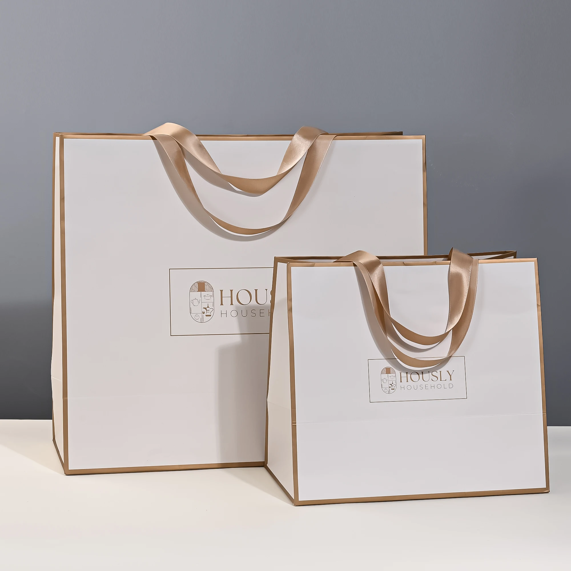 Luxury Boutique Packaging Custom Print Black Private Label Gift Paper Bag A4 Size