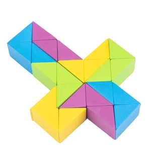 2026  Hot Selling New Building Block Puzzle Snake-shaped Magic Cube Children's Educational Toys High Quality Wooden Toys