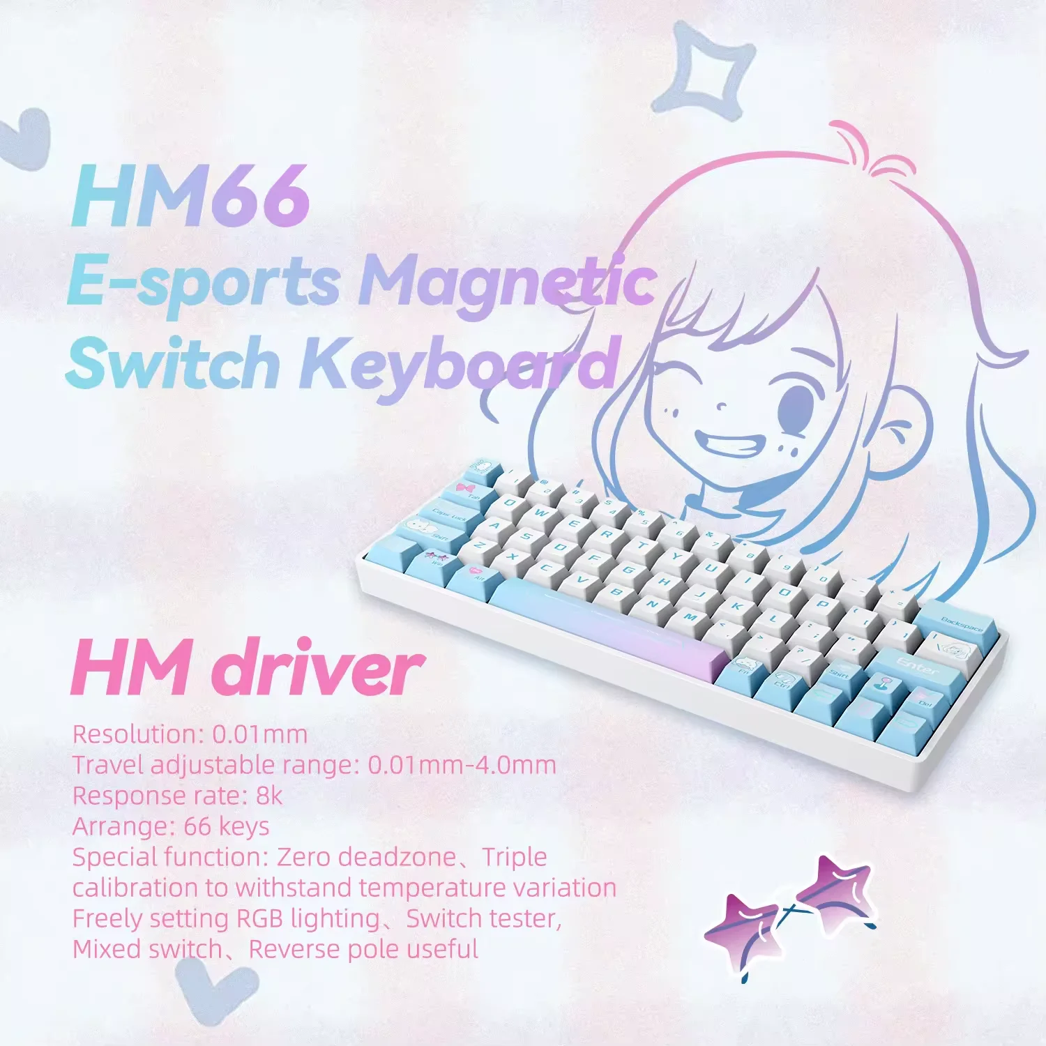 SIKAKEYB Castle HM66 - 66 Keys Magnetic Keyboard with RGB
