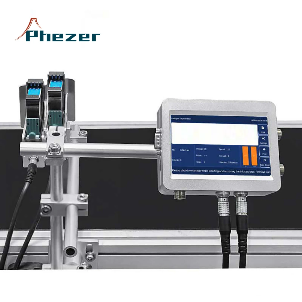 Phezer Px2 Pro Marking Machine 7 Inch Touch Screen High Speed Batch Code Variable Data Inkjet System Inkjet Printer