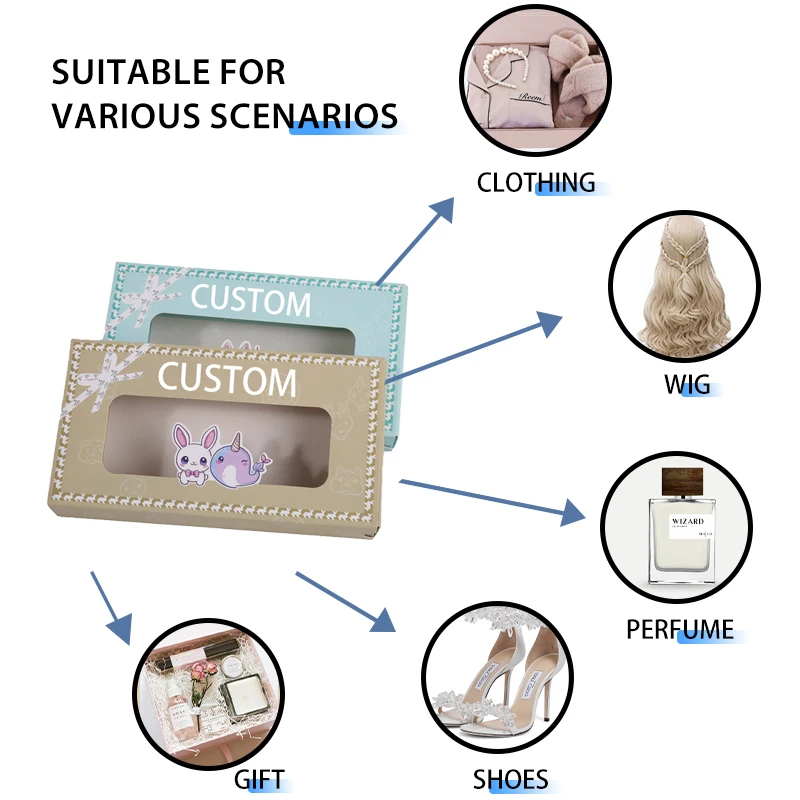 Scatola a cassetto di cartone colorato di lusso per il confezionamento di biancheria intima, con finestra in PVC e laminazione opaca