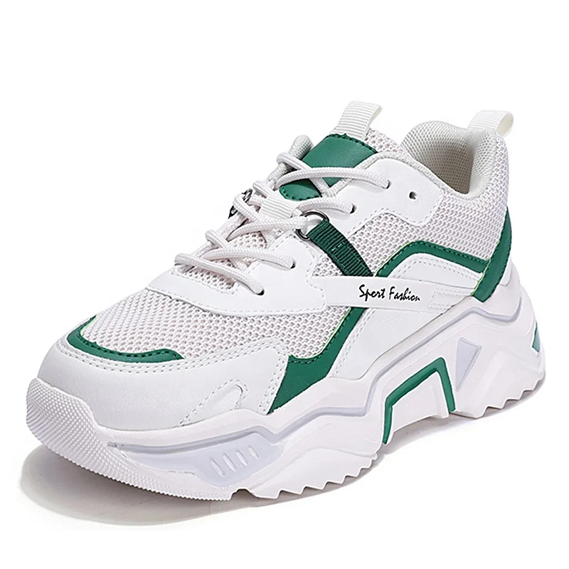 Новое поступление; Женские кроссовки на платформе, с круглым носком, на шнуровке, на танкетке; Повседневная спортивная обувь из натуральной кожи для женщин