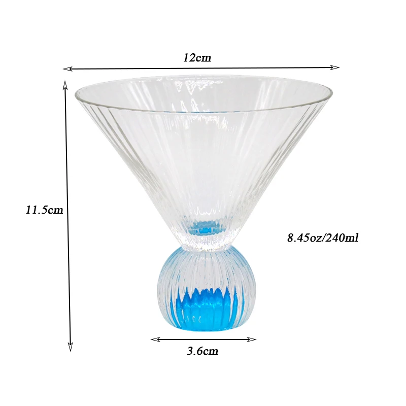 clear ribbed martini glasses cocktail ball