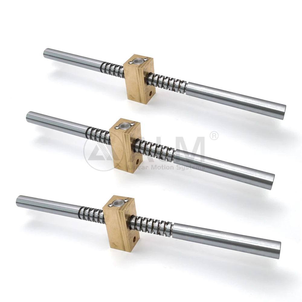 10x10 Stroke 150mm Length 400mm Stainless Steel 304 Standard Self Reversing Screw with Brass Nut Nickel Plating