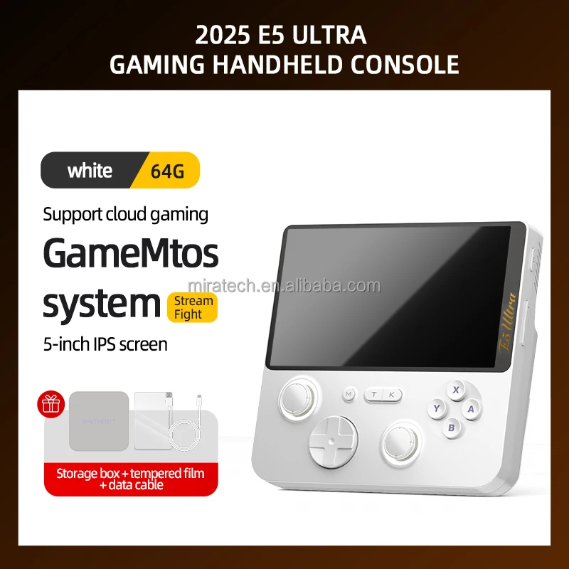 2025 E5 Ultra Portable Game Console - 5-Inch Retro Handheld
