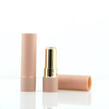 High quality customized pink lipstick tube vacuum tube frosting cosmetic packaging materials