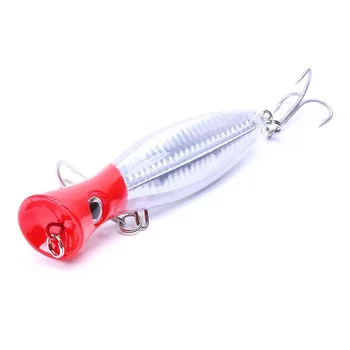 CHEERY Topwater Floating Popper Hard Fishing Lure Laser Finish Treble Hooks Saltwater Freshwater Bass Fishing Bait – Popper – view 4