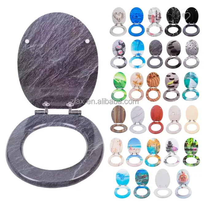 American Style Slow Drop Toilet Seat Fast Release Melamine Toilet Seat