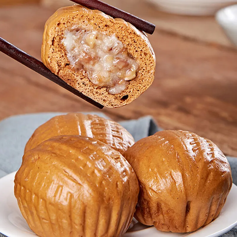 Chinese Snacks Dim Sum Sweet Food Frozen Steam Walnut Bun Pau With Jujube Halal Food
