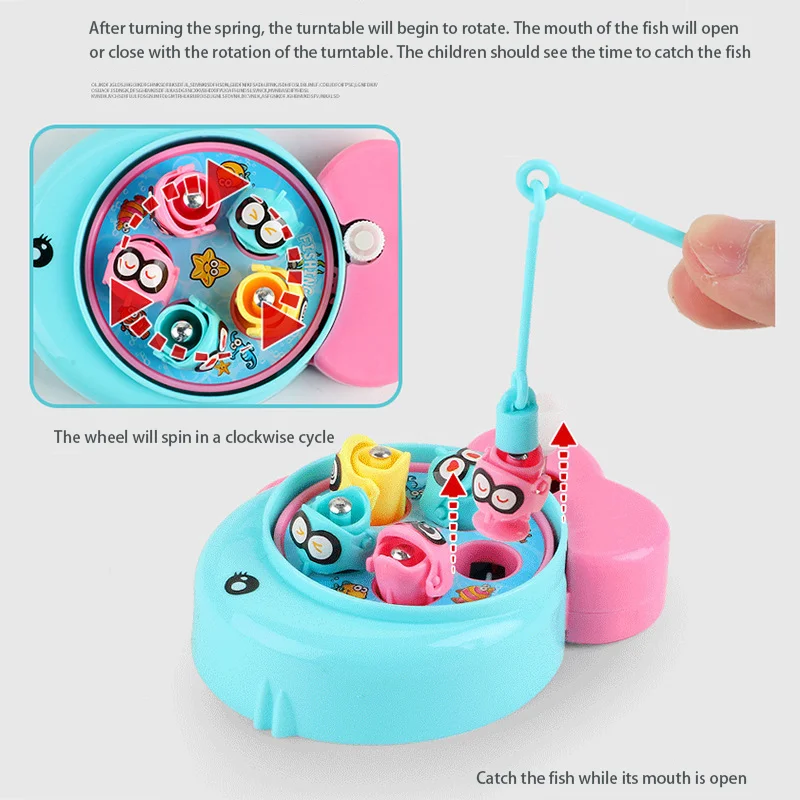 2024 New Chain Wind up Fishing Outfit Twisted Egg Toy Mini Trumpet