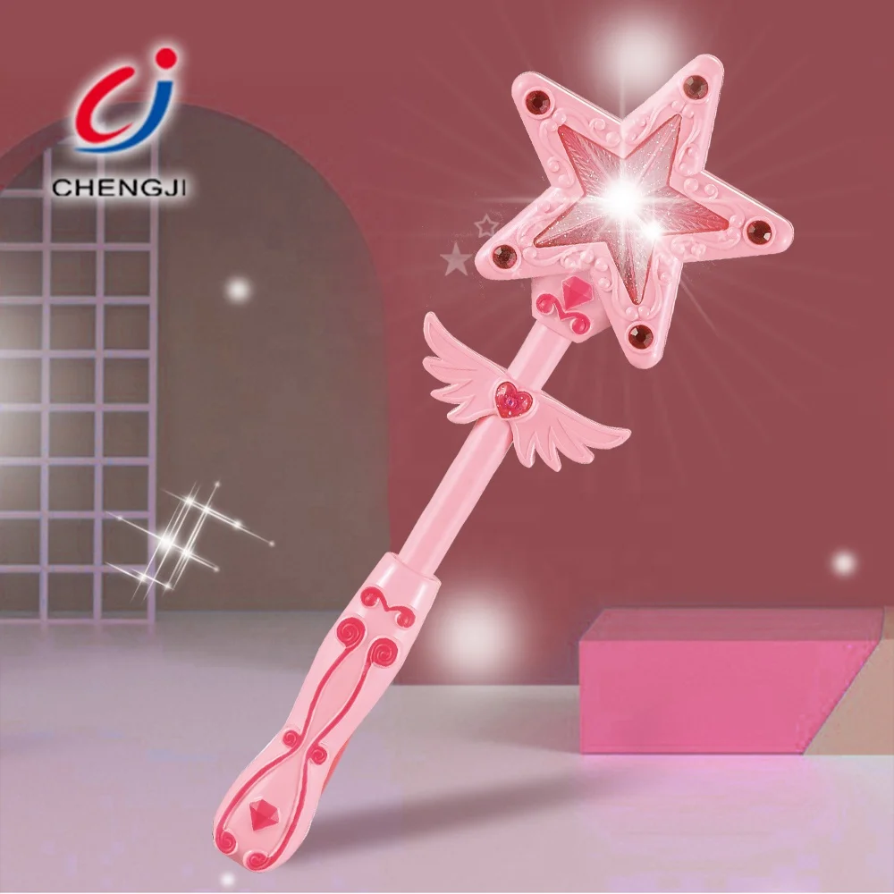 Недорогая игрушка с сенсорной функцией палочка со звуком розовая принцесса светящиеся палочки