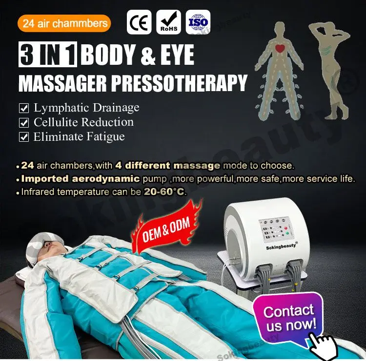 Professional Presoterapia Air Pressure Suit Compression Leg Full Body Massager Pressotherapy Lymphatic Drainage Beauty Center