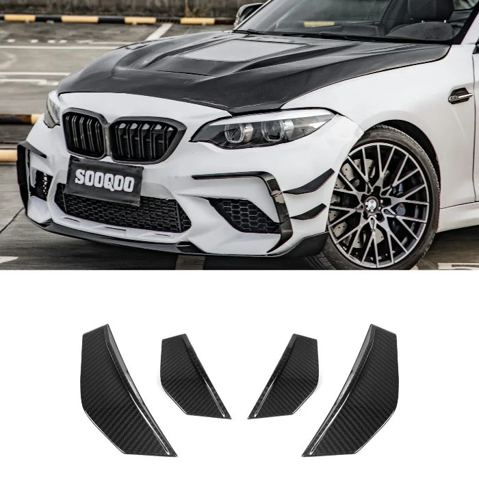 Sooqoo Carbon Fiber Front Bumper Canards For Bmw M2 2015-2022 Oem