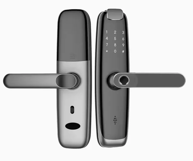 Tuya TTlock Smart Biometric Digital Fingerprint Lock Fingerprint Smart Rfid Card Door Keyless Handle Lock