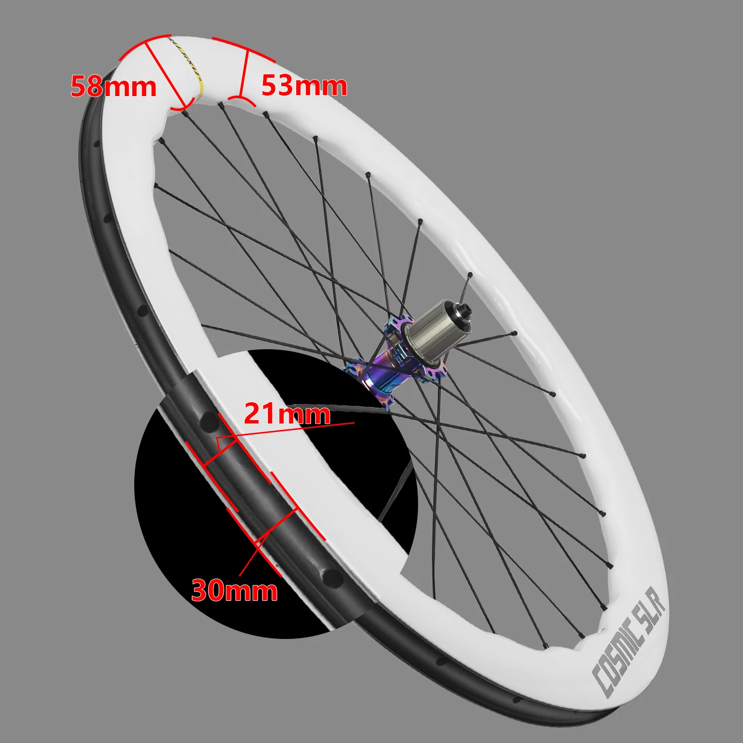 RUJIXU 700C Carbon Fiber Road Bike Wheelset 5853mm Claws Teeth Disc  Brake Bicycle Frame Height 5853mm Claws Bicycle