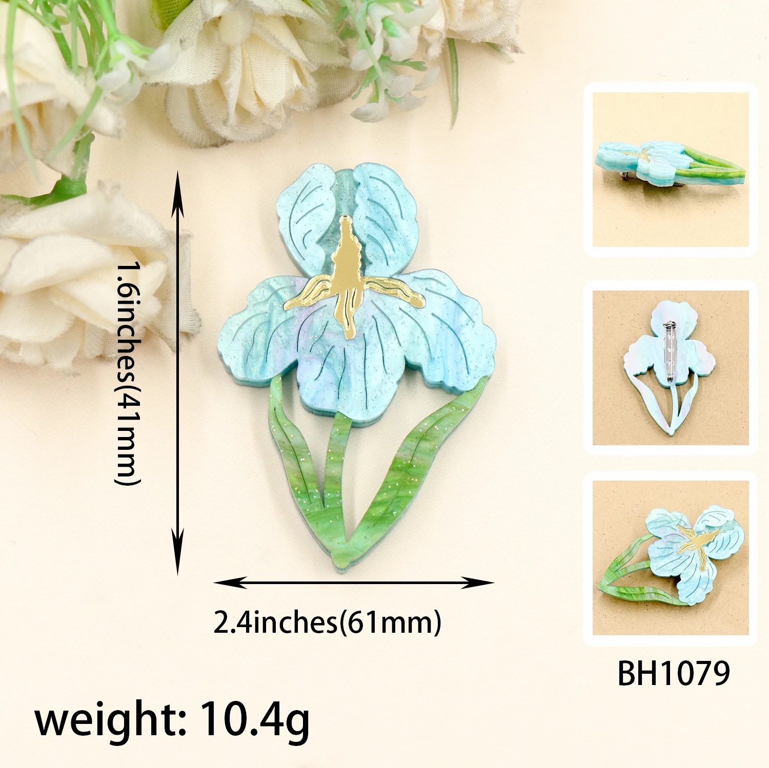 HYLBH1079- Iris Brooch for Women Acrylic Wedding Party Anniversary Engagement Gift for Children manufacture