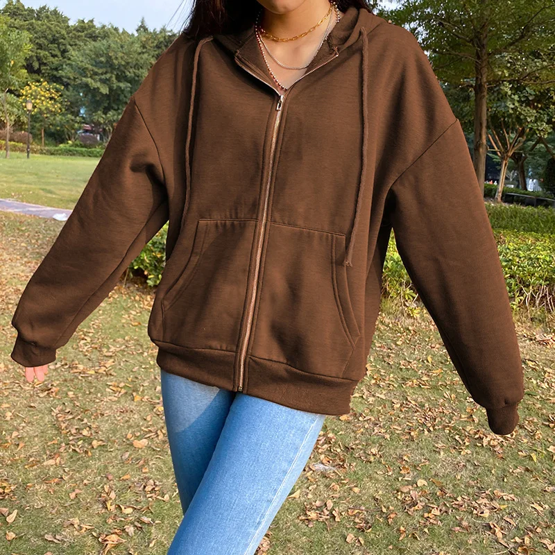 brown christy moletom com capuz zip up