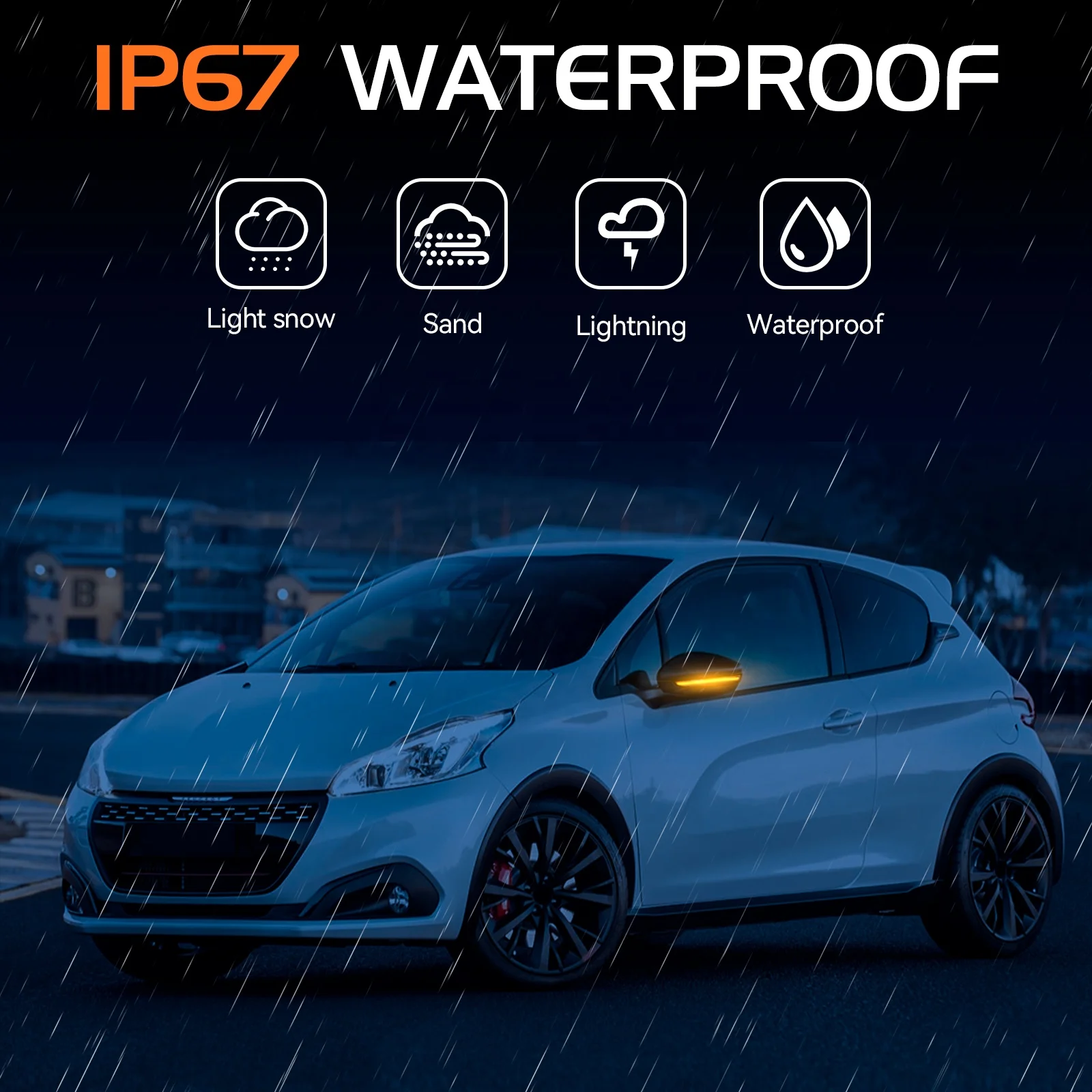 208 LED Mirror Side Indicator Sequential Turn Signals Lights for Peugeot 208 2008 Citroen C3 C4 Rearview Dynamic Blinker Lamps