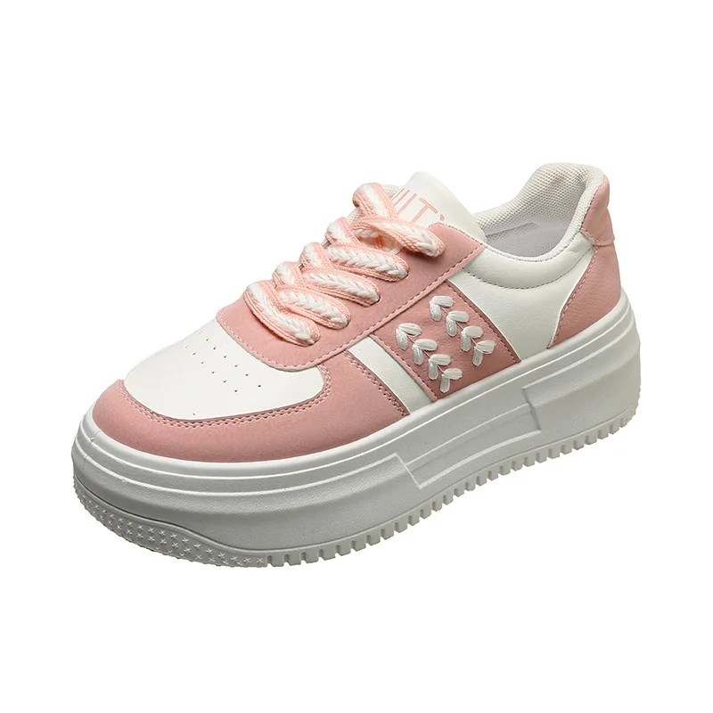 Popular Thick Sole Small White Shoes for Women's Spring and Summer Versatile Trendy Board Shoes 2024 New Sports Women's Matsuke