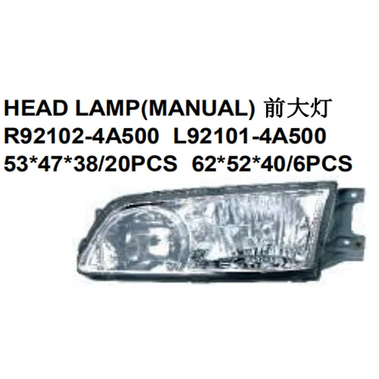 Oem 92102-4a500 92101-4a500用于现代星雷克斯03 H1汽车车头灯- Buy