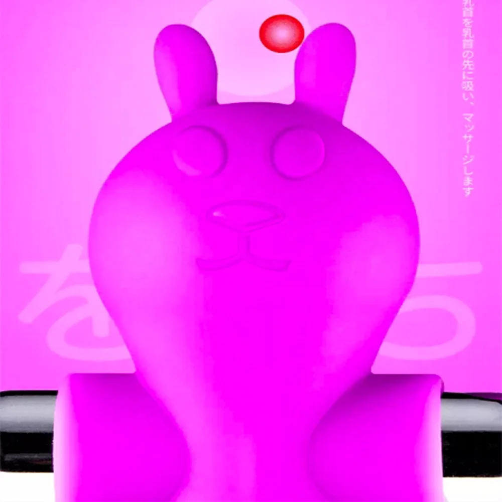 Silicone Suction Cup Bunny Rabbit Vibrator Breast Nipples Stimulator Clit  Sucker Sex Toy for Women
