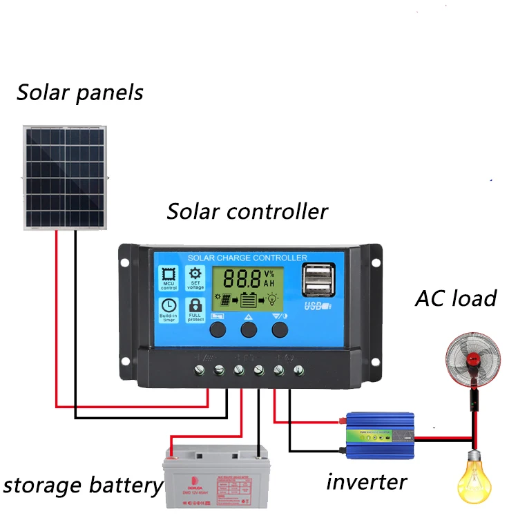Solar Charge Pump Controllers 12V Led Light Solar Panel Charger 20A 10A Manual PWM Solar Charge Controller for PV Module System