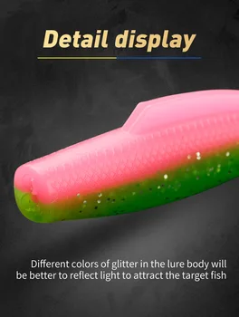Cheery TPR Material 100mm 6.5g 5pcs/pack Floating Bait Soft Insect Lure Wobblers Fishing Tackle T Tail Wrom Soft Bait for Sea Ba – Soft Lure – view 4