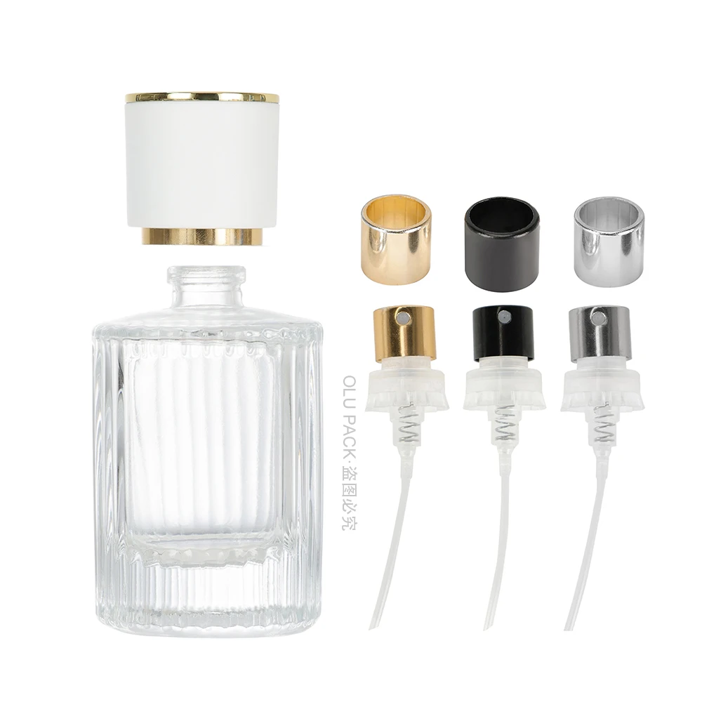 高級パープル丸型円筒形香水瓶 10ml 30ml 50ml 100ml コロン