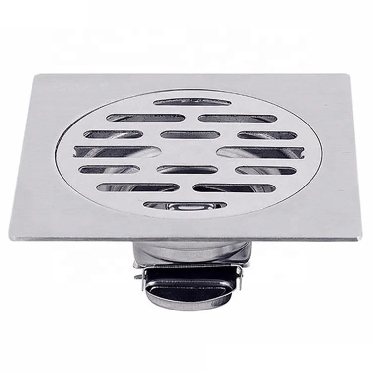 Factory Price 4 Inch Square Stainless Steel Anti-odor Shower Drain Bathroom Floor  Trap Hair Catcher Floor Drain - Buy Floor Drain Trap Bathroom,Floor Trap  Hair Catcher Hotel,4 Inch Anti-odor Shower Drain Square