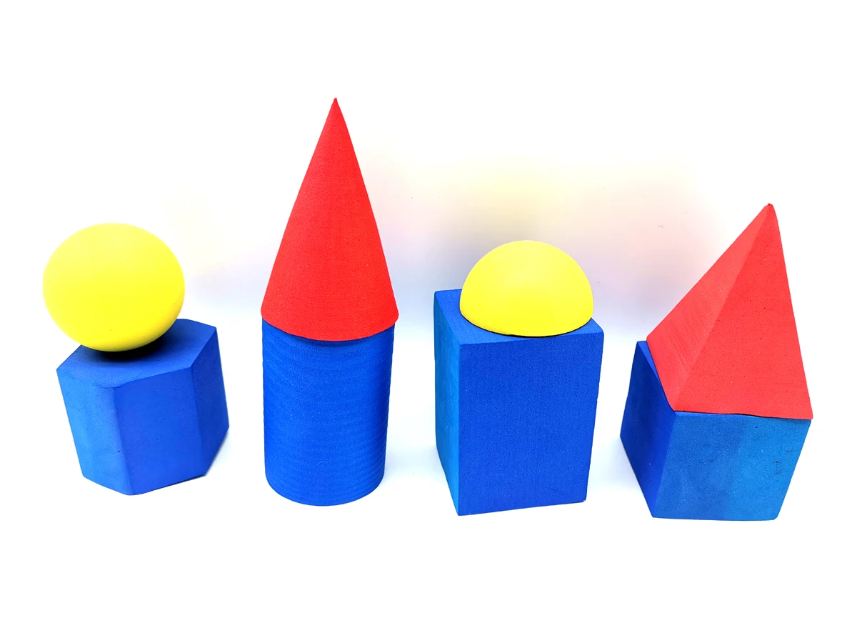 Safe Education 3D Geometric Solids Building Blocks for Kids EVA Foam Toy for Age 5-7 Years