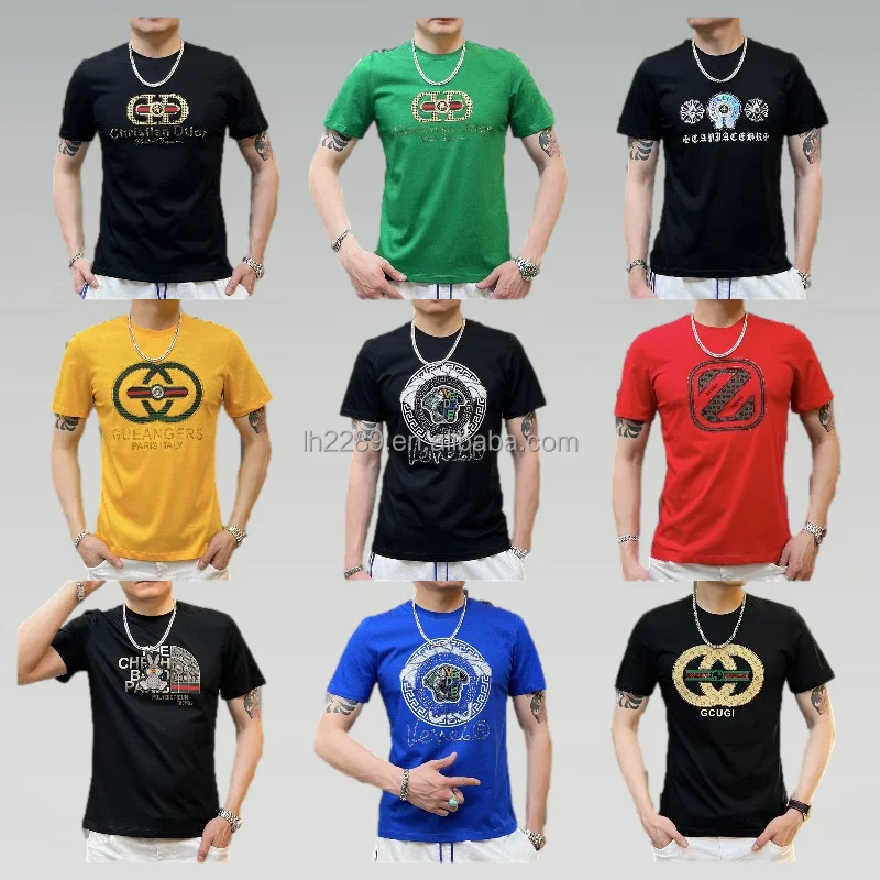 High quality 95 cotton 5 Spandex Sport Men's T-shirts Wholesale Casual vintage Plain Running Gym high-end men's T-shirts