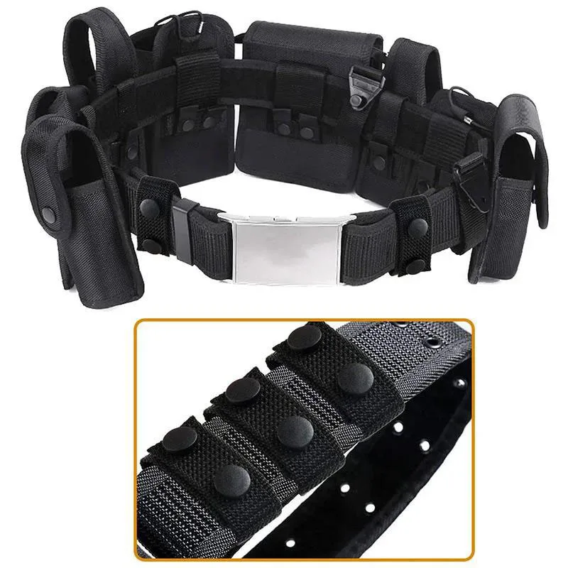 Wholesale Adjustable Thickened Tactical Belt Camping and Everyday Use Buckle Accessories Double Snap Buckle Nylon Tactical Belts