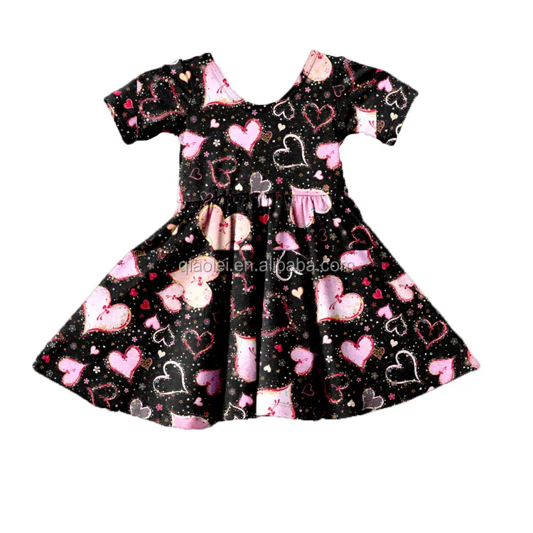 Print on Demand OEM Sweet Spring Girl Twirl Stripe Floral Dress Hot Sell Cheap Wholesale Kids Dresses