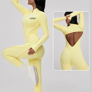 Clothing Manufacturer High End Custom Logo Romper Women Seamless Compression Shape Back Lightweight for Cross