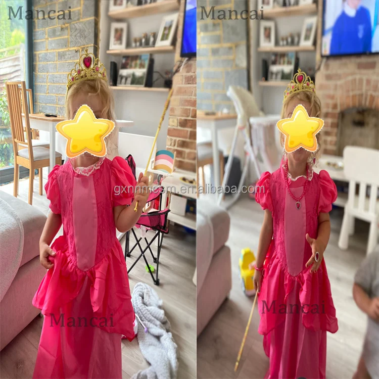 Peach Super Marios Fancy Princess Girl Carnival Performance