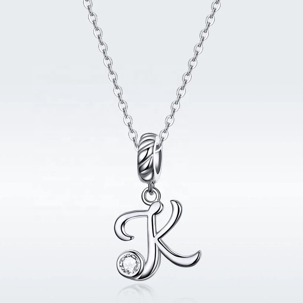 Silver Charm Letter K Pandora Charm Qings Letter K Charm 925