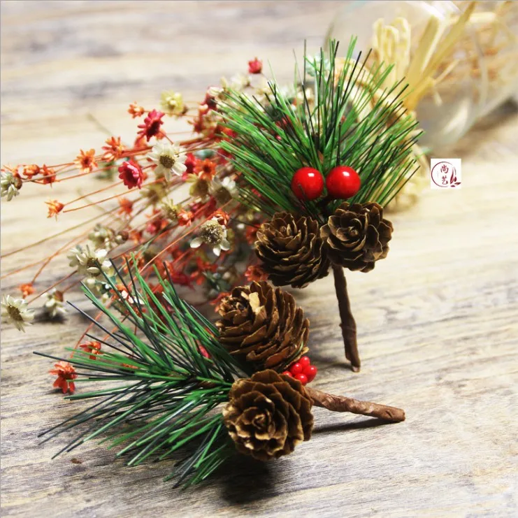 wholesale christmas floral picks pine cone