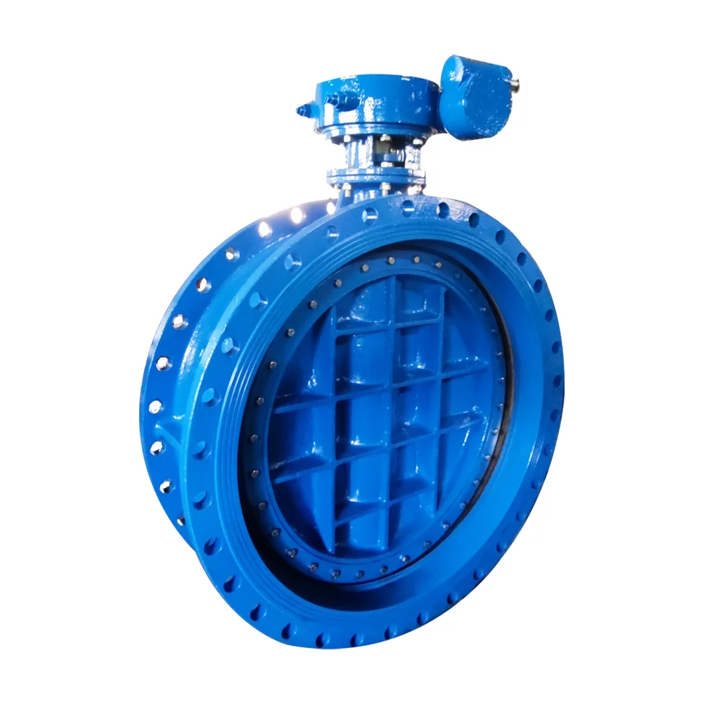 BS AWWA DN150 Manual Power Flanged Soft Sealing Double Eccentric Flange Butterfly Valve