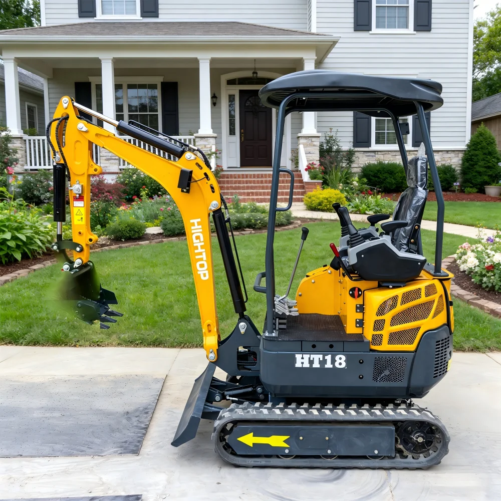 Hightop Fabrikspris Kinesisk hydraulisk spårburen miniexcavator, liten grävmaskin, tillverkare, 1,8 ton
