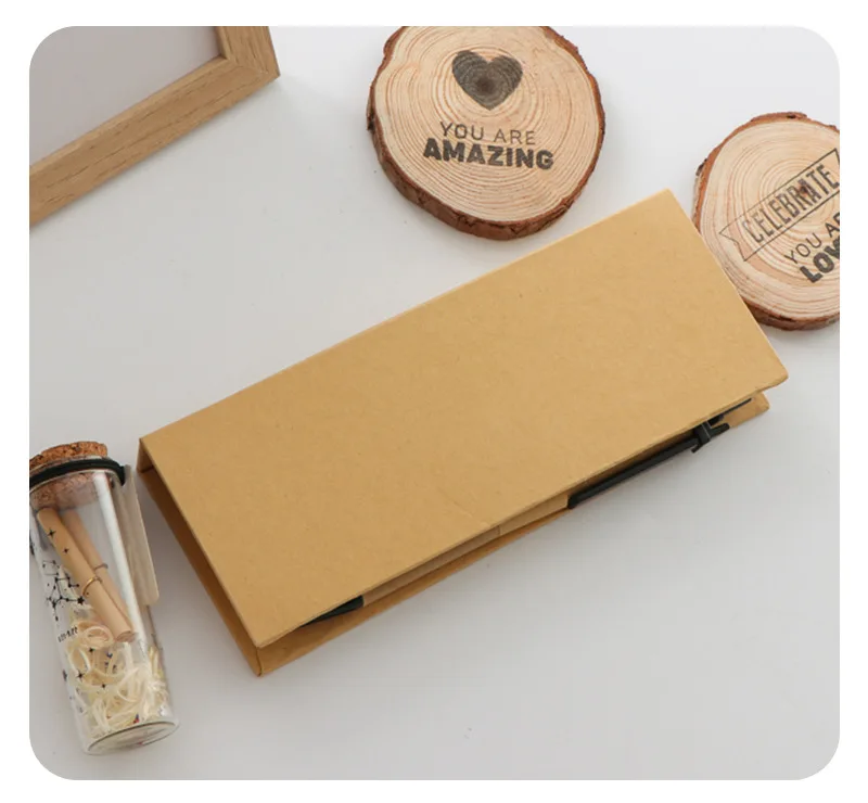 Custom Die Cut Tear off Sticky Notes Self-Adhesive Waterproof Kraft Paper Hard Cover with Memo Box Bulk for Office Use