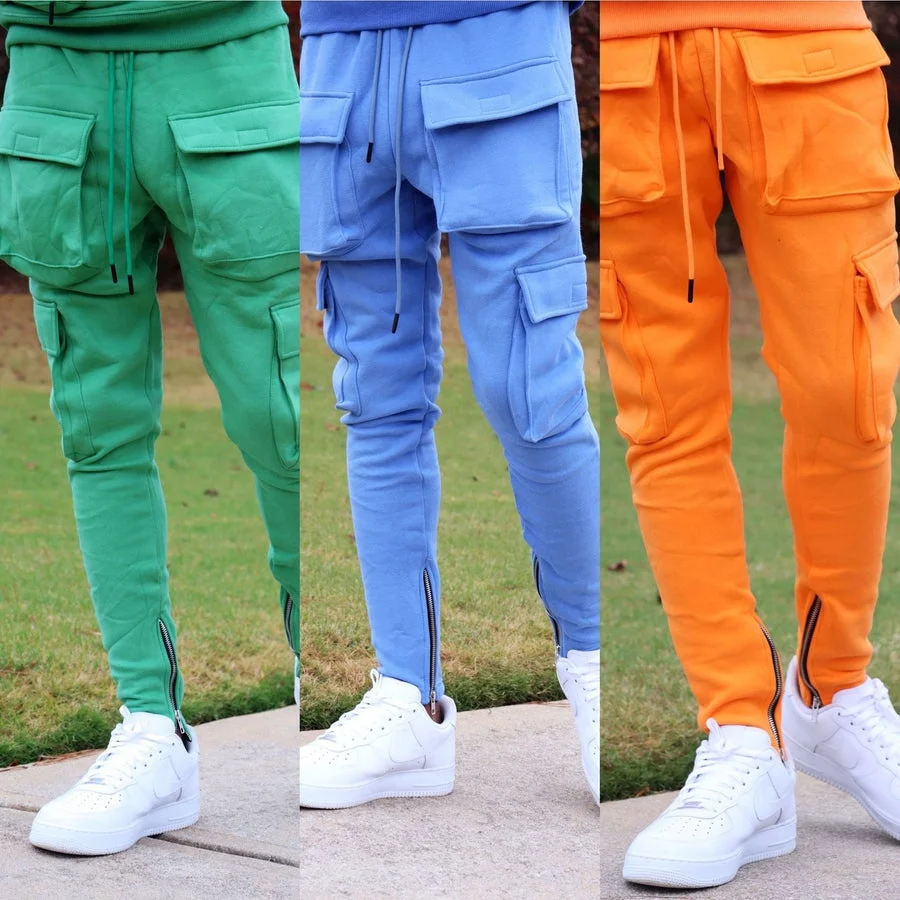 Cargo Sweatpants Plain Fashion High Quality Multiple Pockets Pants Jogger Track Custom Cargo Pants Men