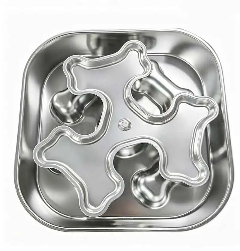 product stainless steel spiral slow feeder pet bowl anti slip anti tip over dog cat feeding bowl for teddy golden retriever-8