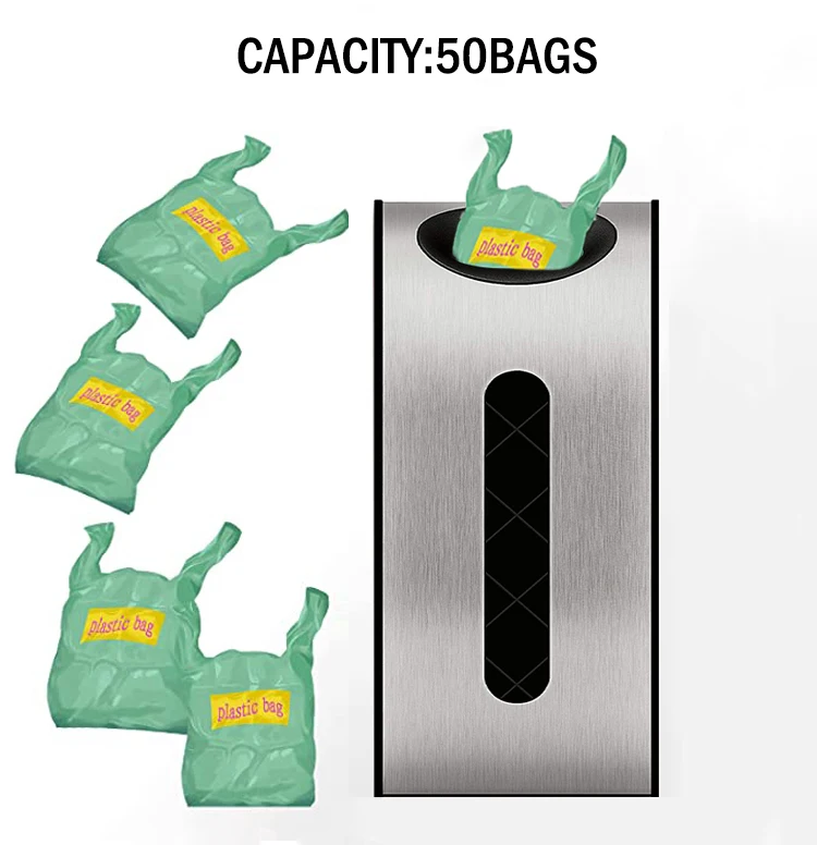 Wall Mount Grocery Plastic Bag Holder And Dispenser For Plastic Bags