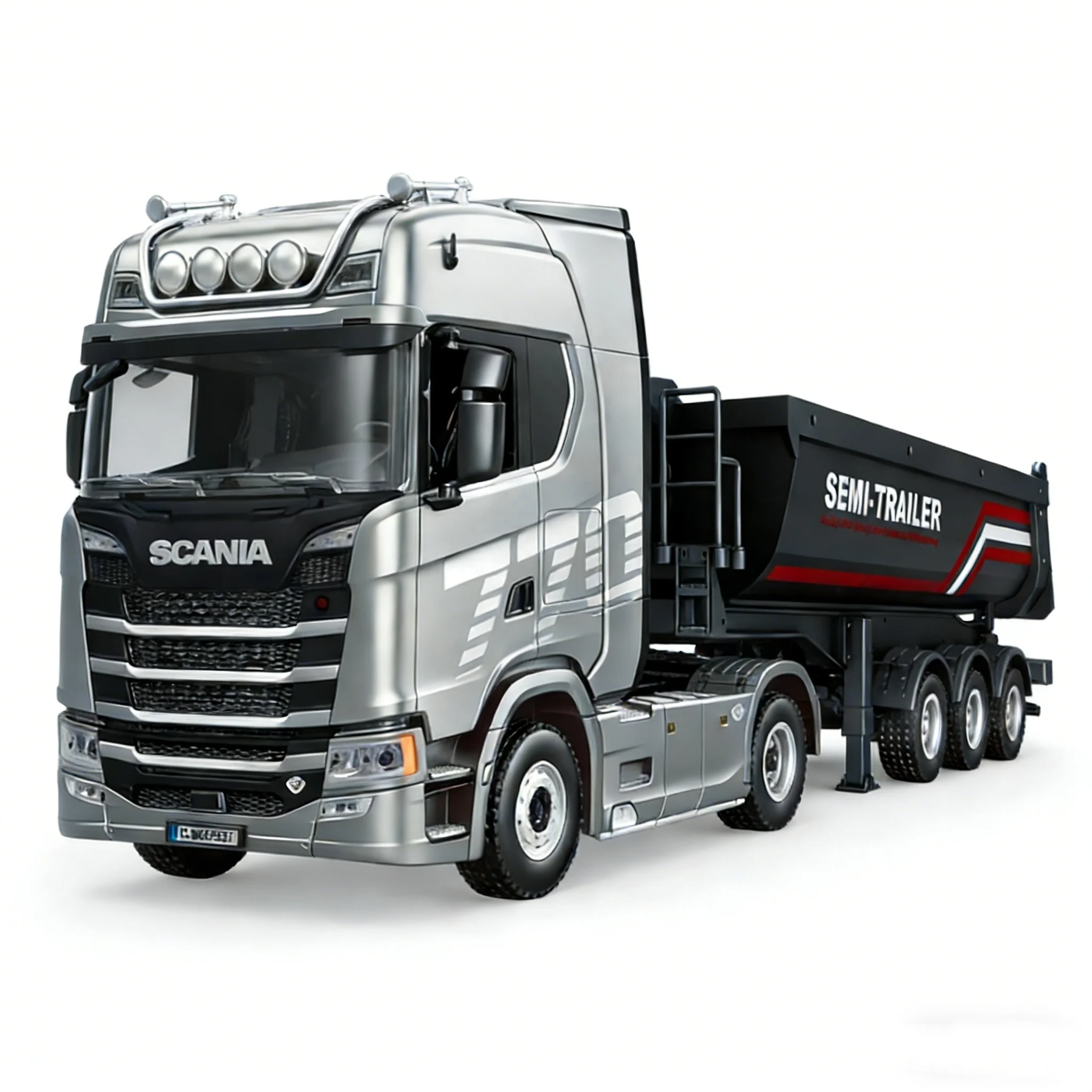 トイラジコン Huina 1509 ダンプトレーラー 銀【Huina 1501 Scania