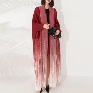 2025 New Abaya Women Elegant Muslim Abaya Dress Middle Eastern Style Miyake Pleated Plus Size Traditional Abaya