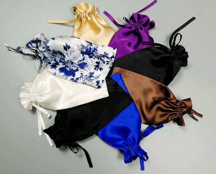Wholesales Customized Satin Bags For Hair Bundles,Satin Bag Custom Logo